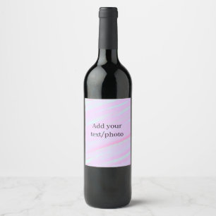 Pastel pink green add photo text watercolor retro  wine label
