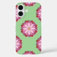 Pastel Pink Green Asian Medallion Floral