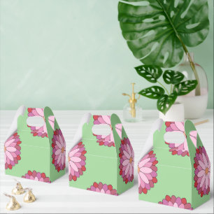 Pastel Pink Green Asian Medallion Floral Favour Box