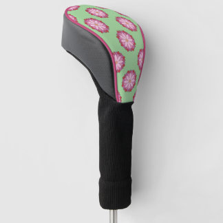 Pastel Pink Green Asian Medallion Floral  Golf Head Cover