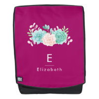 Pastel Pink & Green Floral Bouquet on Magenta Back