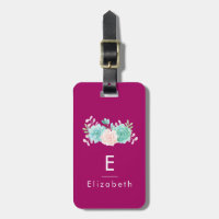 Pastel Pink & Green Floral Bouquet on Magenta Back