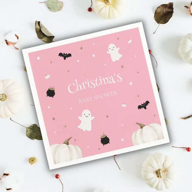 Pastel Pink Halloween Baby Shower Napkin (Creator Uploaded)