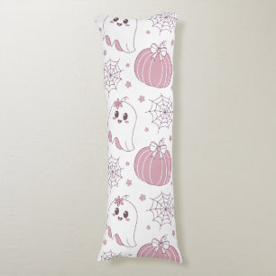 Pastel Pink Halloween Seamless Pattern (3) Body Cushion
