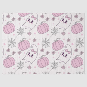 Pastel Pink Halloween Seamless Pattern (4) Tissue Paper