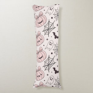 Pastel Pink Halloween Seamless Pattern (5) Body Cushion