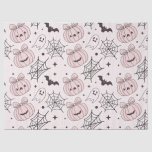 Pastel Pink Halloween Seamless Pattern (5) Tissue Paper
