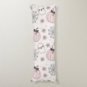 Pastel Pink Halloween Seamless Pattern Body Cushion