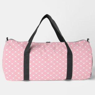 pastel pink halloween skull crossbones print duffle bag