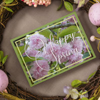 Pastel Pink Happy Spring Stylish Floral Greeting C