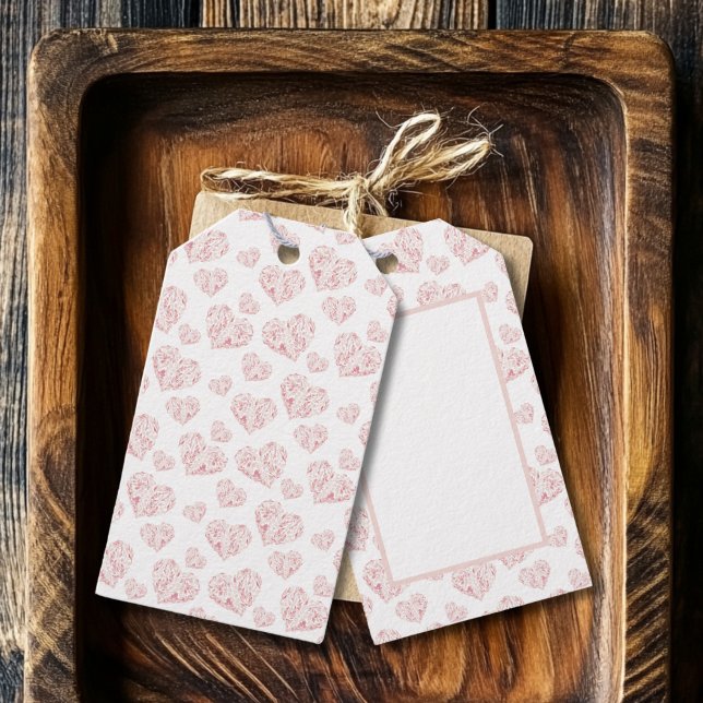 Pastel Pink Hearts Gift Tags (Pastel Pink Hearts Gift Tags)