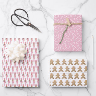 Pastel Pink Holidays Favourites Wrapping Paper Sheet