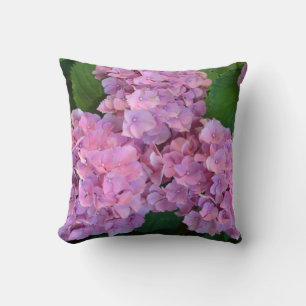 Pastel pink Hortensia hydrangea flowers Cushion