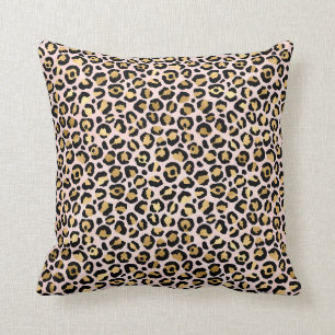 Pastel Pink Leopard Animal Print Pattern Cushion