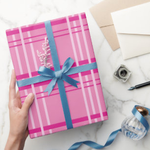 Pastel Pink Lines Simple Clean Wrapping Paper