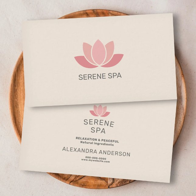 Pastel Pink Lotus Flower - Spa Salon Business Card (Pastel Pink Lotus Flower - Spa Salon Business Card)