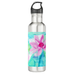Pastel Pink Lotus Flowers Watercolor 710 Ml Water Bottle