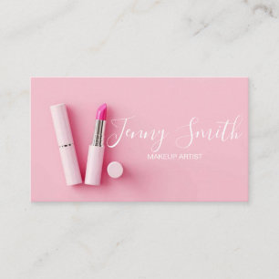 Pastel Pink Makeup artist Business Card