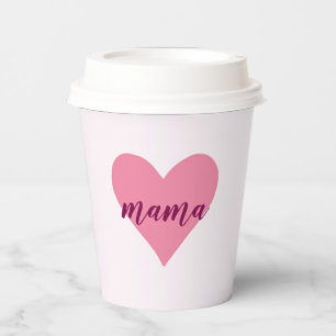 Pastel Pink ‘Mama’ Paper Cup with Heart