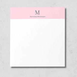 Pastel Pink Minimal Personalized Name Notepad