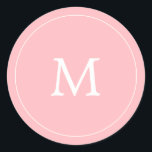pastel pink minimalist simple monogram wedding classic round sticker<br><div class="desc">pastel pink minimalist simple monogram wedding sticker</div>