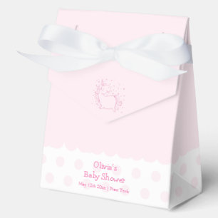 Pastel Pink Modern Polka Dot Unicorn Baby Shower Favour Box