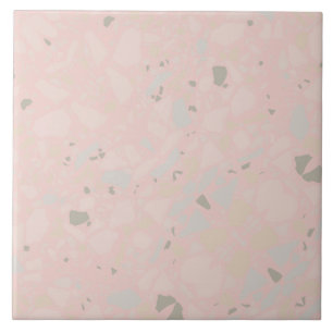 Pastel pink modern simple terrazzo effect tile