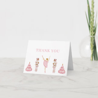 Pastel Pink Nutcracker Baby Shower Thank You Card