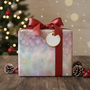 Pastel Pink Ombre Snowflakes Wrapping Paper