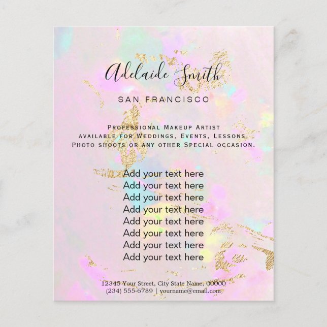 pastel pink opal photo design flyer (Front)