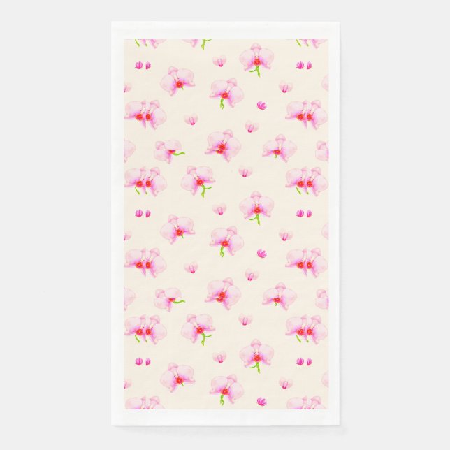 Pastel pink orchids napkin (Front)