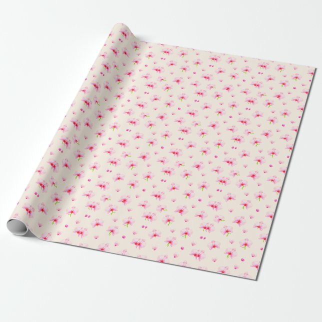 Pastel pink orchids wrapping paper (Unrolled)