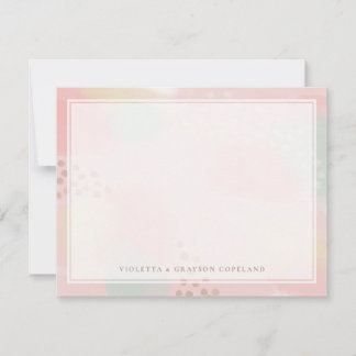 Pastel Pink Peach Abstract Art Thank You Card