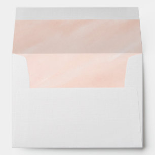 Pastel Pink Peach Watercolor Wash Wedding Envelopes