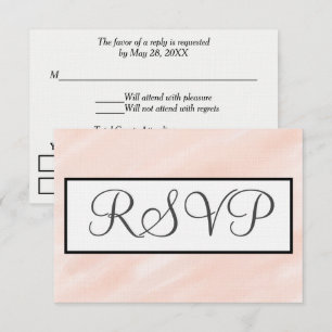 Pastel Pink Peach Watercolor Wedding RSVP Card