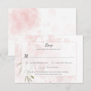 Pastel Pink Peony Watercolor Wash RSVP Card