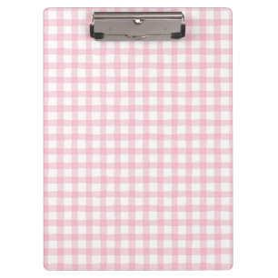 Pastel Pink Plaid – Soft Aesthetic Seamless Clipboard