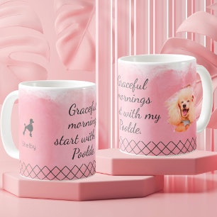 Pastel Pink Poodle Mug – Personalized Name & Photo