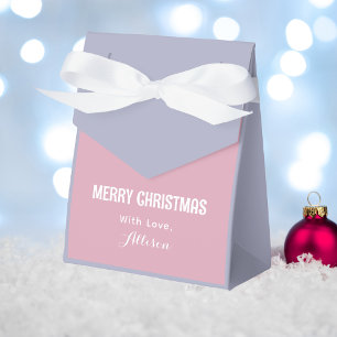 Pastel Pink, Purple and Blue Retro Merry Christmas Favour Box