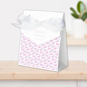 Pastel Pink Purple Butterfly Script Baby Shower Favour Box