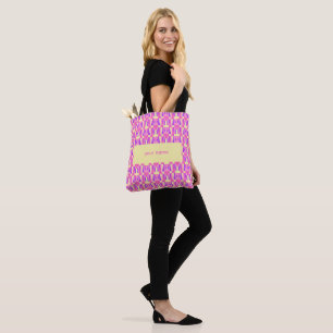 Pastel Pink Purple Geometric Pixel Block pattern Tote Bag
