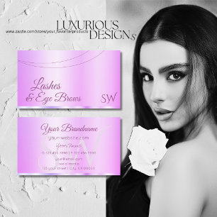 Pastel Pink Purple Glamourous with Initials Elegan Business Card