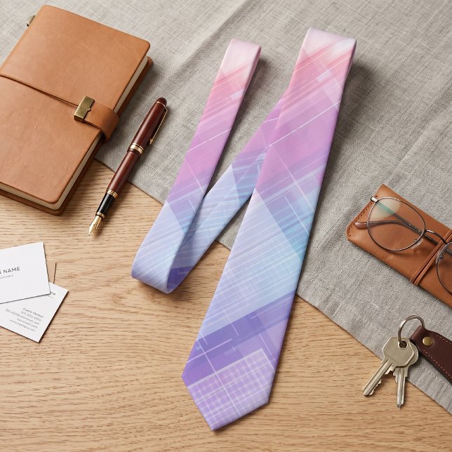 Pastel Pink Purple Gradient Geometric Tie (Creator Uploaded)