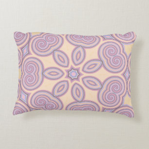 Pastel Pink & Purple Kaleidoscope Pattern Decorative Cushion
