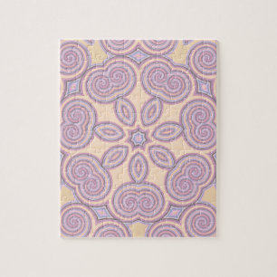 Pastel Pink & Purple Kaleidoscope Pattern Jigsaw Puzzle
