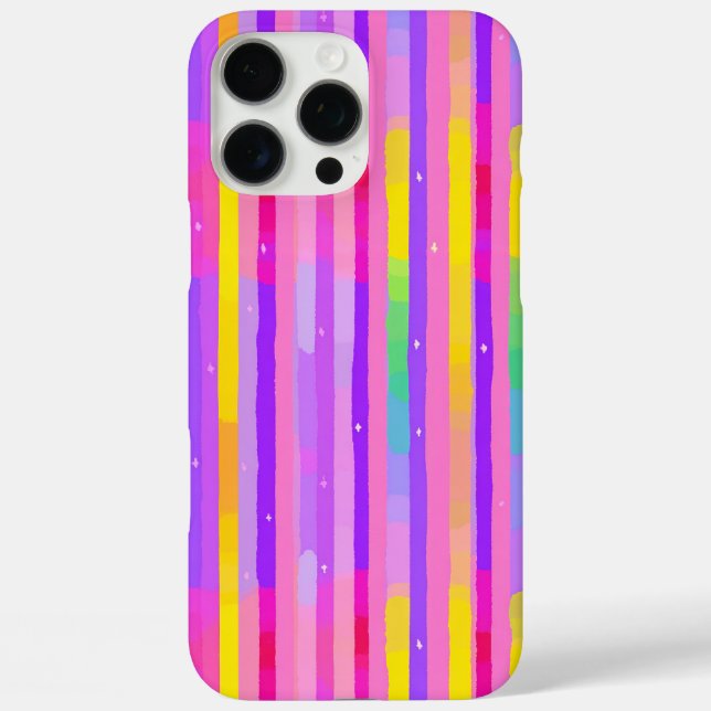 Pastel Pink Purple Stripe Pattern Case-Mate iPhone Case (Back)