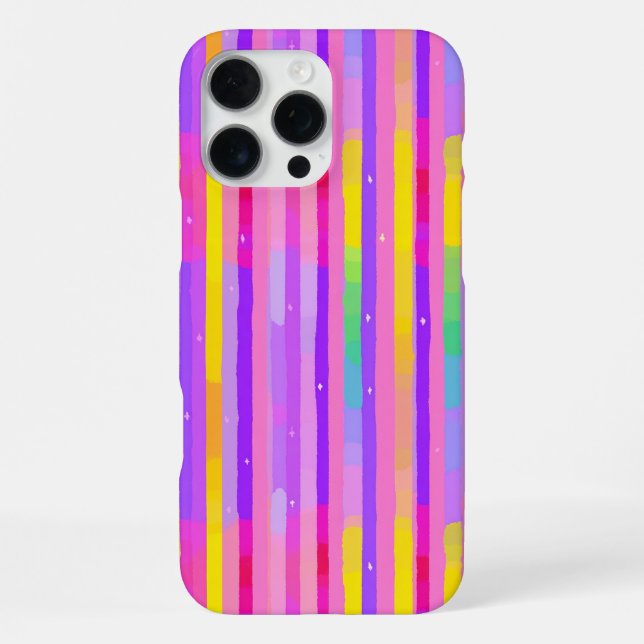 Pastel Pink Purple Stripe Pattern iPhone Case (Back)