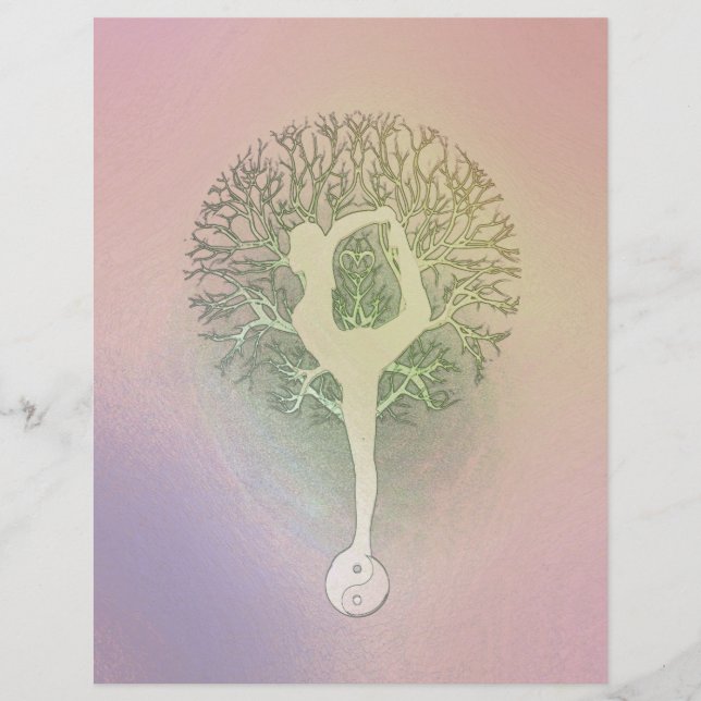 Pastel Pink Rainbow Yoga Tree Flyer (Front)