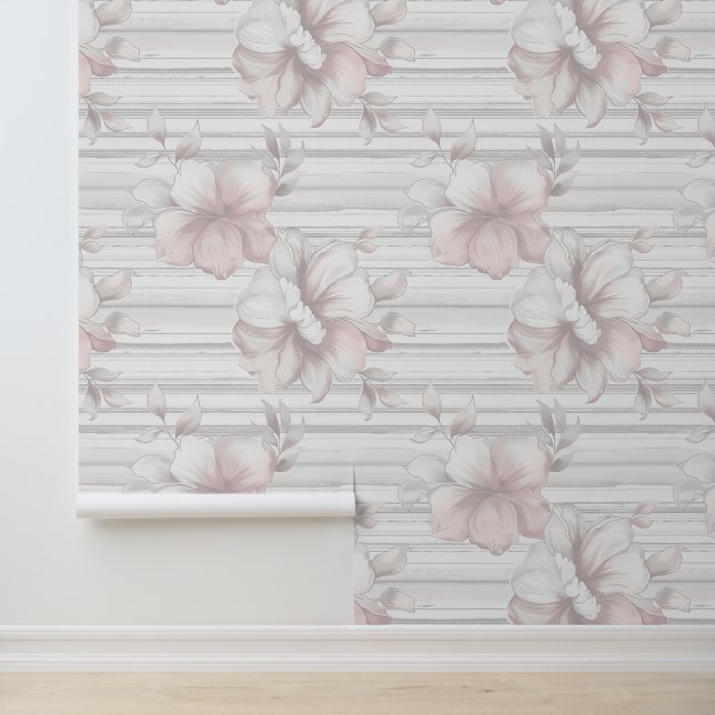 Pastel pink romantic flower blossom horizontal  wallpaper (Application)