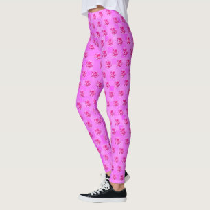 Pastel Pink Rose Mosaic, Leggings